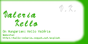 valeria kello business card