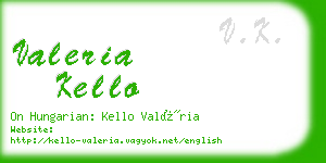 valeria kello business card